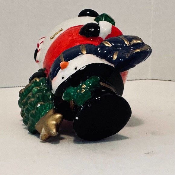 Christmas Snowman Hinged Box w/Tree and Scarf. 4.75" high x 2.5" wide Holiday - Picture 6 of 11